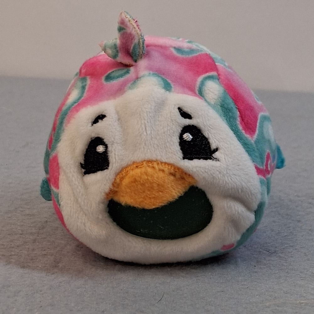 Pikmi Pops Bubble Drops Wobb the Penguin Pink Teal Squeeze Plush